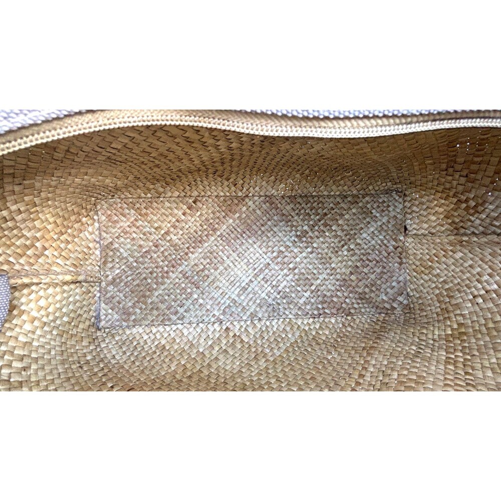 Banago Zippered Large Tote Artisan Hand Crafted Woven Straw Flamingo Liliana NWT - Picture 14 of 16